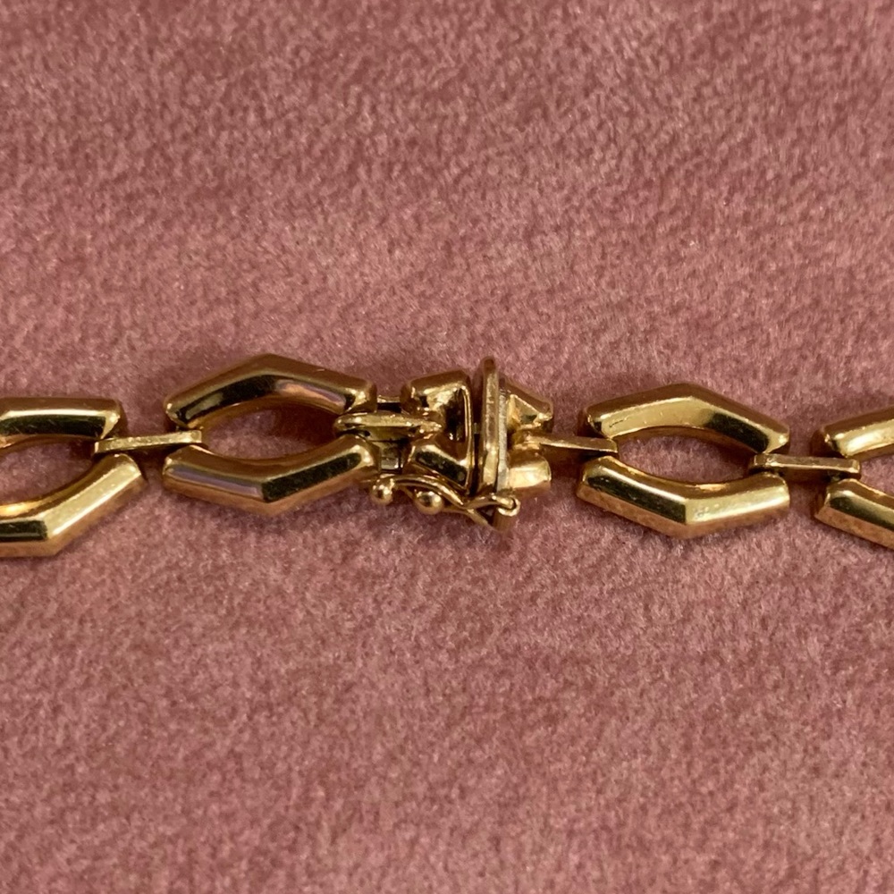 14kt ITALIAN YELLOW GOLD 16” CHOKER STYLE NECKLACE AND BRACELET SET - Picture 5 of 11